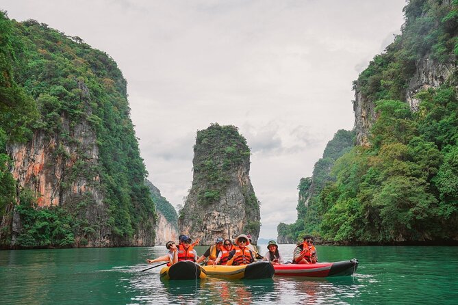 Phang Nga Bay Sunset Cruise Dinner with Sea Canoe and Loy Krathong from Phuket - Hong Island canoeing: the cave views are the main attraction