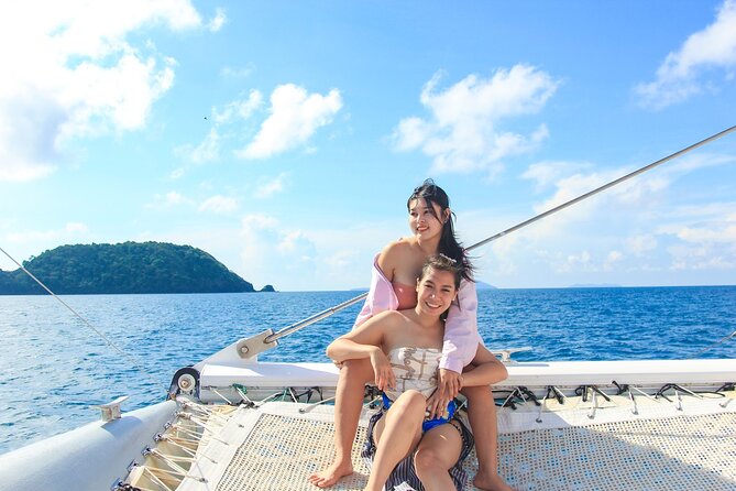 Phuket Catamaran Snorkel & Sunset: Coral & Racha - On the water: catamaran comfort, shade reality, and group size