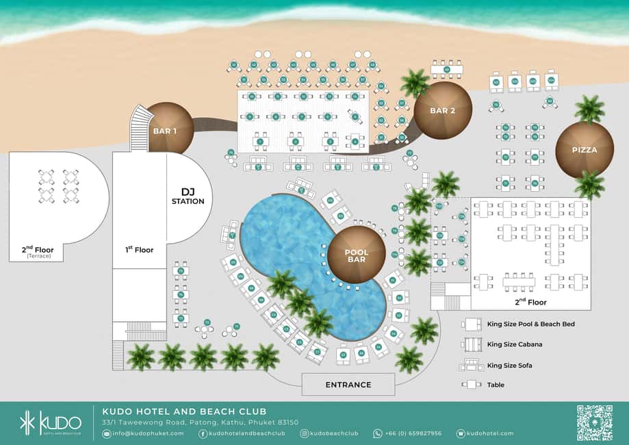 Phuket: Kudo Beach Club Entry with Set Menu - The flow of a perfect day: tables at 11am, DJ time from 2pm